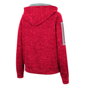 Ladies Ohio State Buckeyes Devel Speckle Hooded Scarlet  Sweatshirt