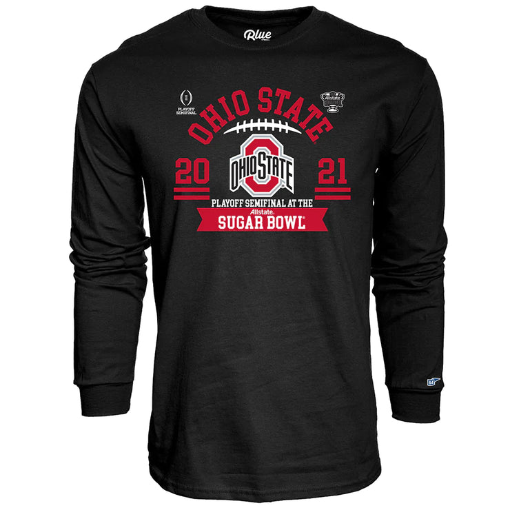 Ohio State 2020 Football Wordmark Playoff Bound Long Sleeve T-Shirt